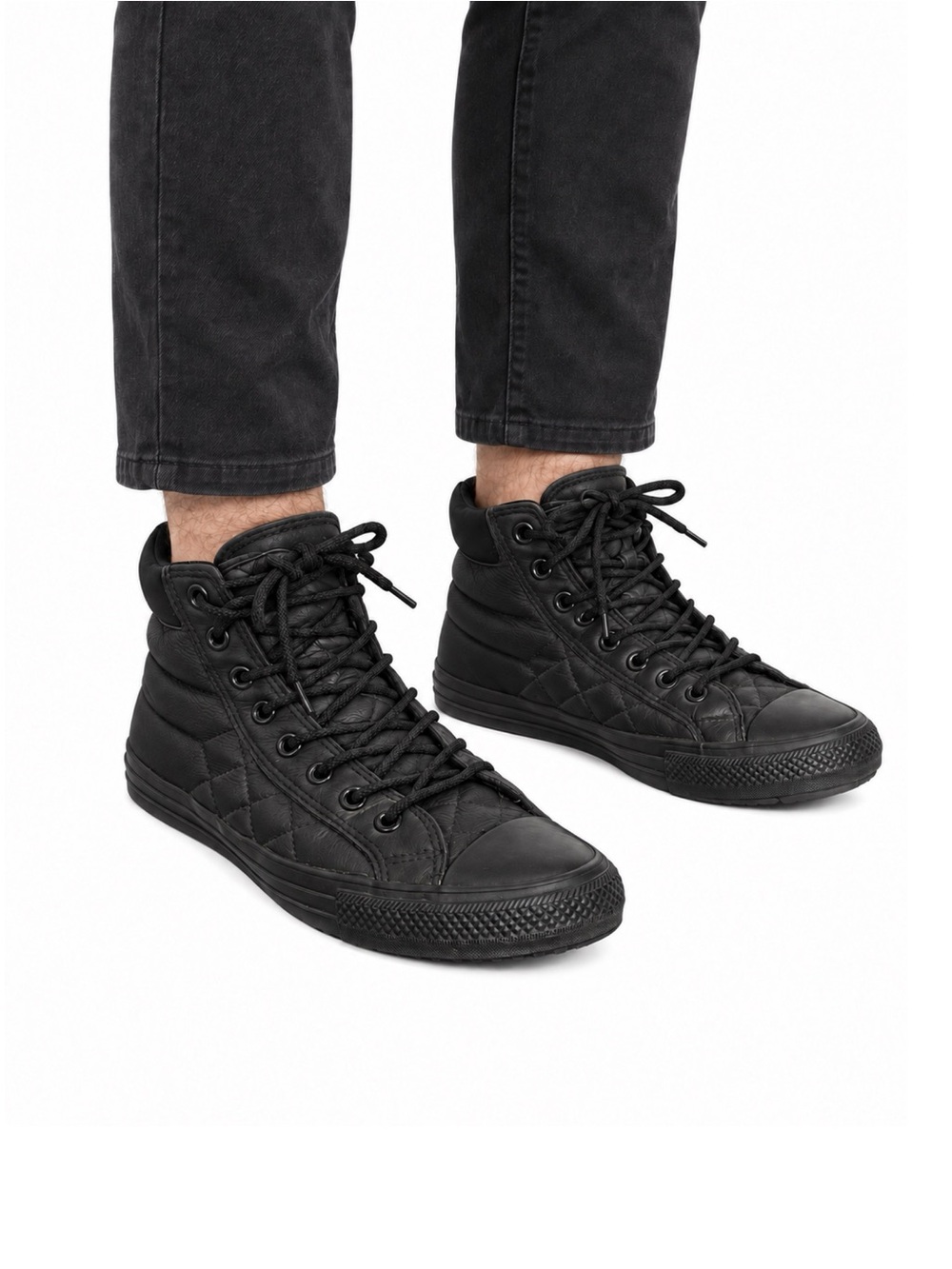 Size 9 Converse Men’s Chuck Taylor All Star PC Hi Black Leather Sneakers